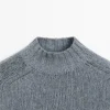 Strickpullover aus Baumwollmischung mit Rollkragen