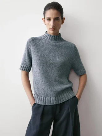 Strickpullover aus Baumwollmischung mit Rollkragen Strickpullover aus Baumwollmischung mit Rollkragen