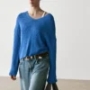 Strickpullover aus Baumwollmischung mit V-Ausschnitt
