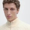 Strickpullover mit Stehkragen und Reißverschluss