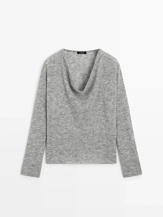 Strickpullover mit Wasserfallausschnitt Strickpullover mit Wasserfallausschnitt