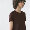 T-Shirt aus 100 % Baumwolle mit Nahtdetail T-Shirt aus 100 % Baumwolle mit Nahtdetail