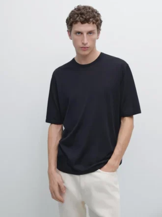 T-Shirt aus Wollmischgewebe T-Shirt aus Wollmischgewebe