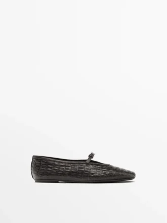 Weiche Ballerinas aus Kunstkrokodilleder