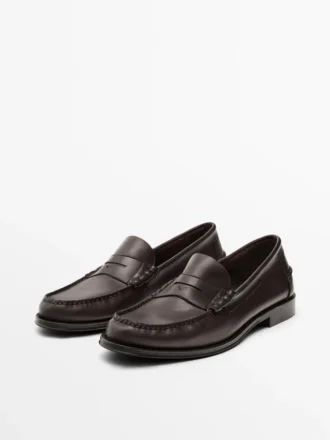 Weiche, geölte Leder-Penny-Loafer