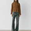 Wildlederjacke mit Knöpfen
