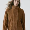Wildlederjacke mit Knöpfen