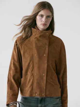 Wildlederjacke mit Knöpfen Wildlederjacke mit Knöpfen