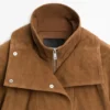 Wildlederjacke mit Knöpfen