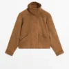 Wildlederjacke mit Knöpfen