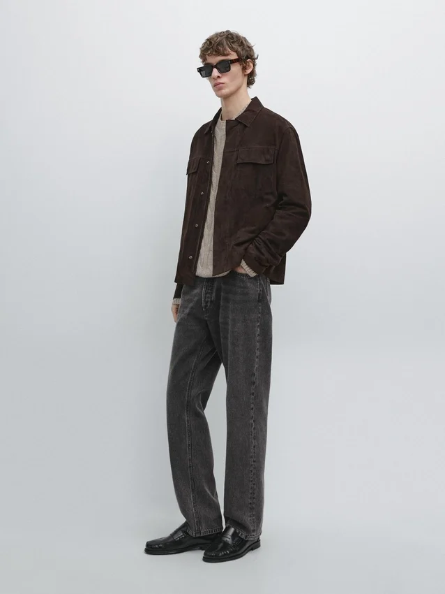 Wildlederjacke mit Taschen Wildlederjacke mit Taschen