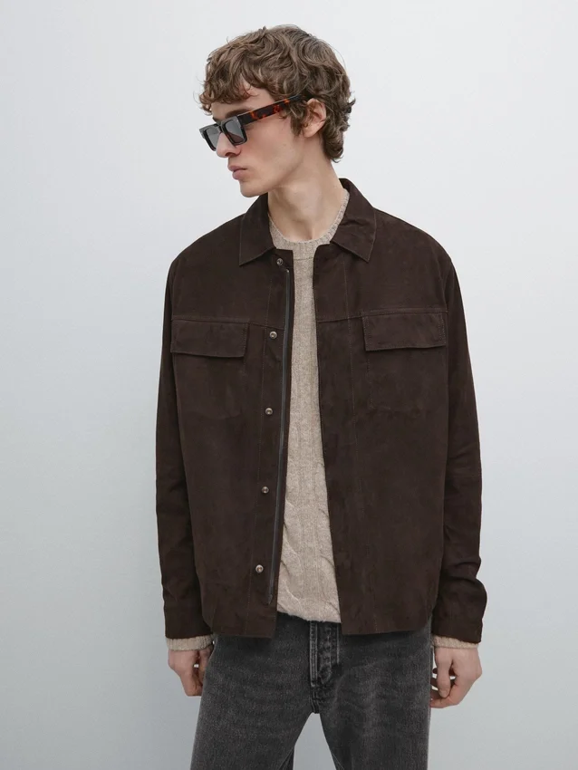Wildlederjacke mit Taschen Wildlederjacke mit Taschen