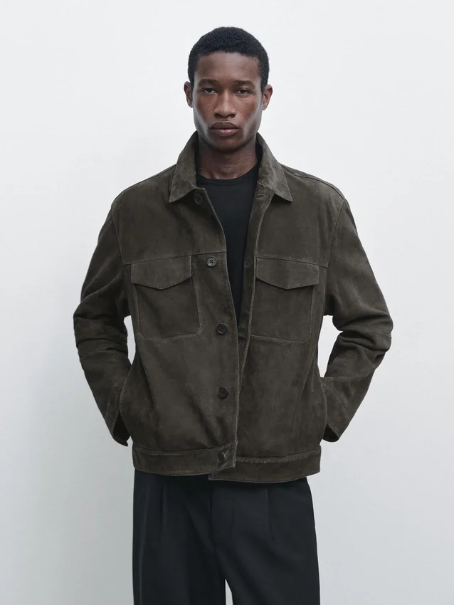 Wildlederjacke mit Taschen Wildlederjacke mit Taschen