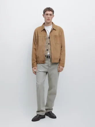 Wildlederjacke mit Taschendetails Wildlederjacke mit Taschendetails