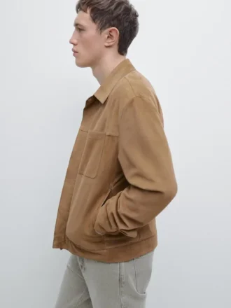 Wildlederjacke mit Taschendetails Wildlederjacke mit Taschendetails