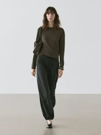 Woll-Sarouel-Hose mit Bindeband Woll-Sarouel-Hose mit Bindeband